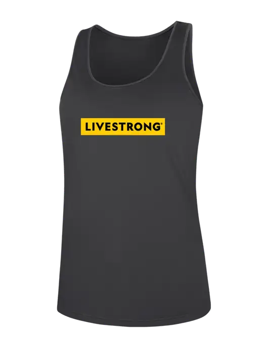 Womens Dark Grey PosiCharge Competitor Racerback Tank w/LIVESTRONG Logo