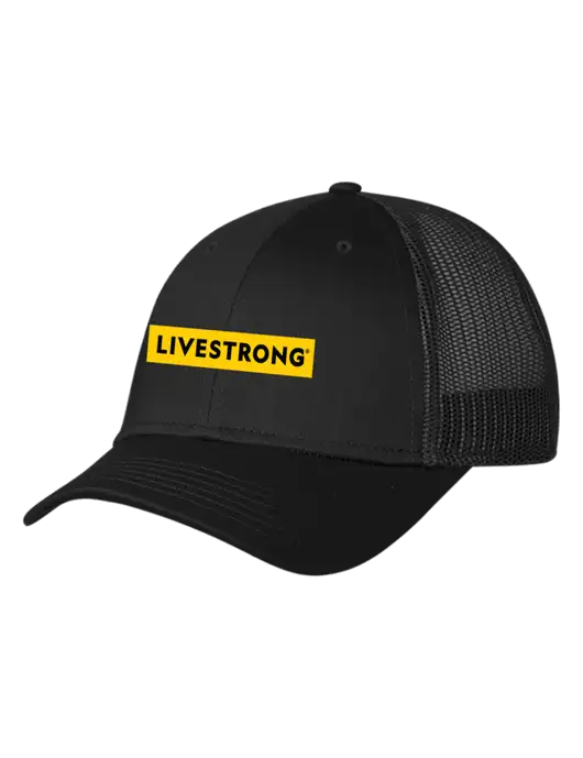 Black Mesh Trucker Cap Snap Back w/LIVESTRONG Logo