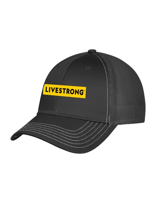 Charcoal Grey Mesh Trucker Cap Snap Back w/LIVESTRONG Logo