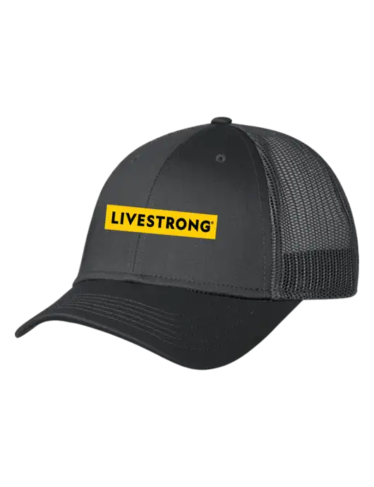 Charcoal Mesh Trucker Cap Snap Back w/LIVESTRONG Logo