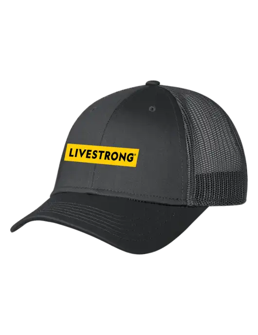 Charcoal Mesh Trucker Cap Snap Back w/LIVESTRONG Logo