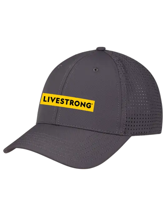 Charcoal Performance Stretchable Cap Hook & Loop w/LIVESTRONG Logo