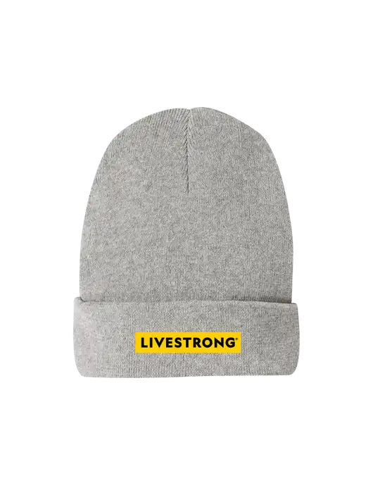 Recycled Light Heather Grey Beanie w/LIVESTRONG Logo