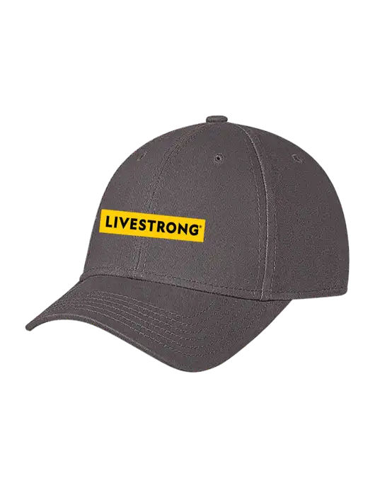 Medium Dark Grey Structured Soft Snap Closure Hook & Loop Cap w/LIVESTRONG Logo