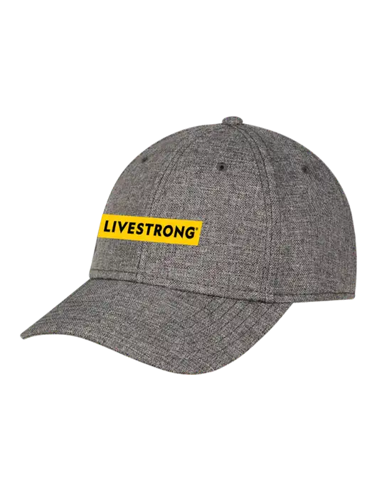 Heather Charcoal Structured Linen Look Cap Hook & Loop w/LIVESTRONG Logo