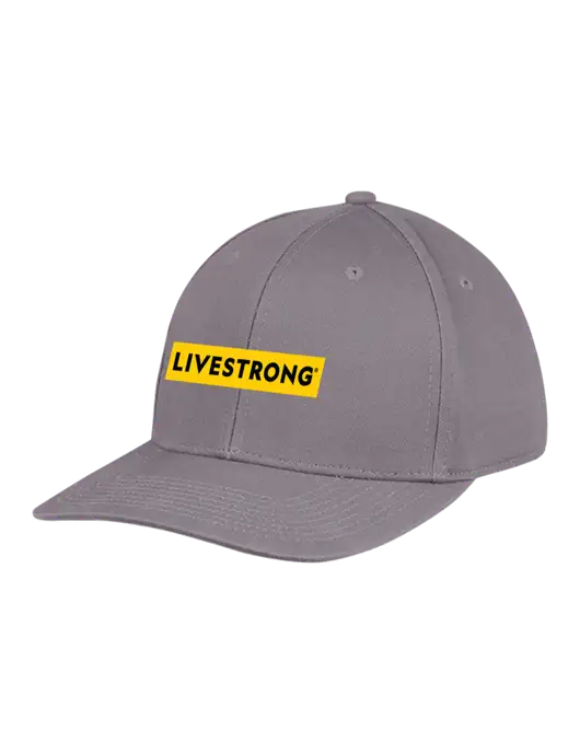 Premium Modern Structured Twill Charcoal Snapback Cap w/LIVESTRONG Logo