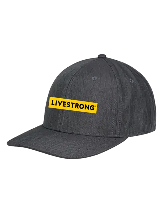 Premium Modern Structured Twill Heathered Charcoal Snapback Cap w/LIVESTRONG Logo