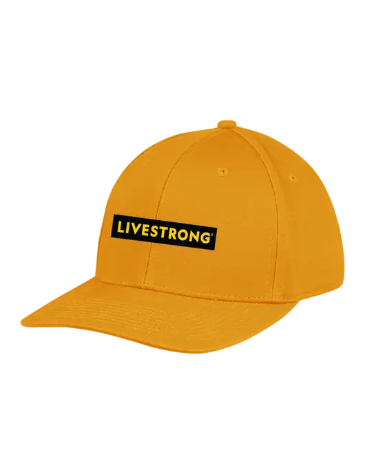 Premium Modern Structured Twill Yellow Gold Snapback Cap
 w/LIVESTRONG Logo