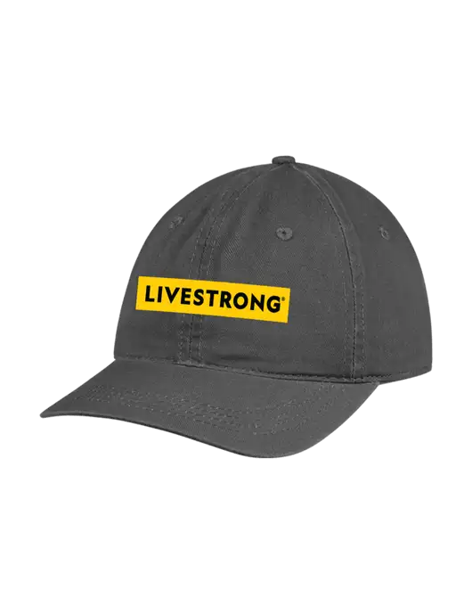 Garment Washed Unstructured Twill Charcoal Cap w/LIVESTRONG Logo