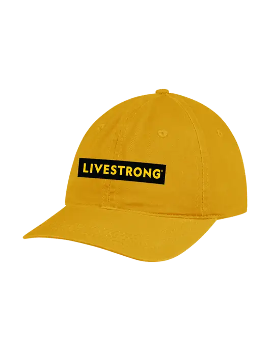Garment Washed Unstructured Twill Yellow Gold Cap w/LIVESTRONG Logo