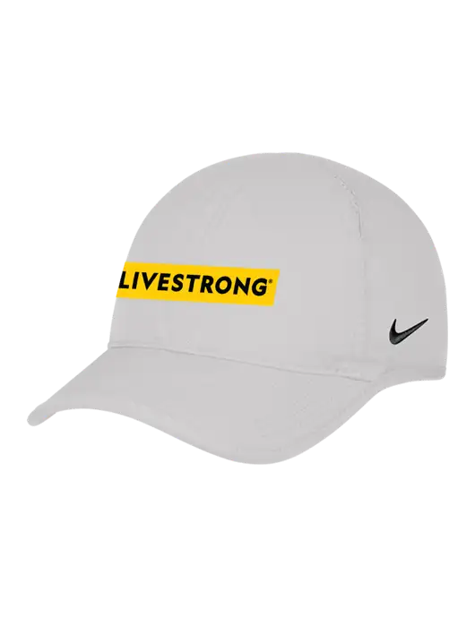 Nike White Featherlight Cap w LIVESTRONG Logo