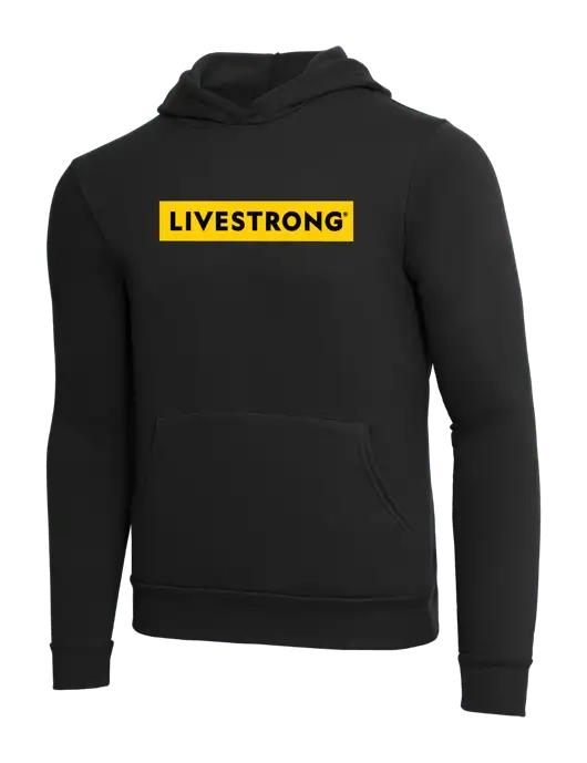 BELLA+CANVAS Black Sponge Fleece Pullover Hoodie w/LIVESTRONG Logo