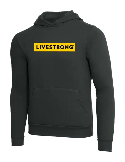 BELLA+CANVAS Dark Grey Sponge Fleece Pullover Hoodie w/LIVESTRONG Logo