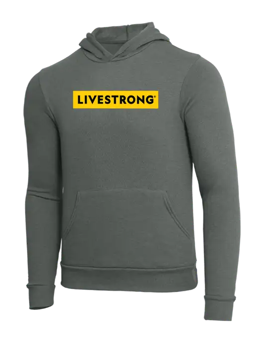 BELLA+CANVAS Heather Grey Sponge Fleece Pullover Hoodie w/LIVESTRONG Logo