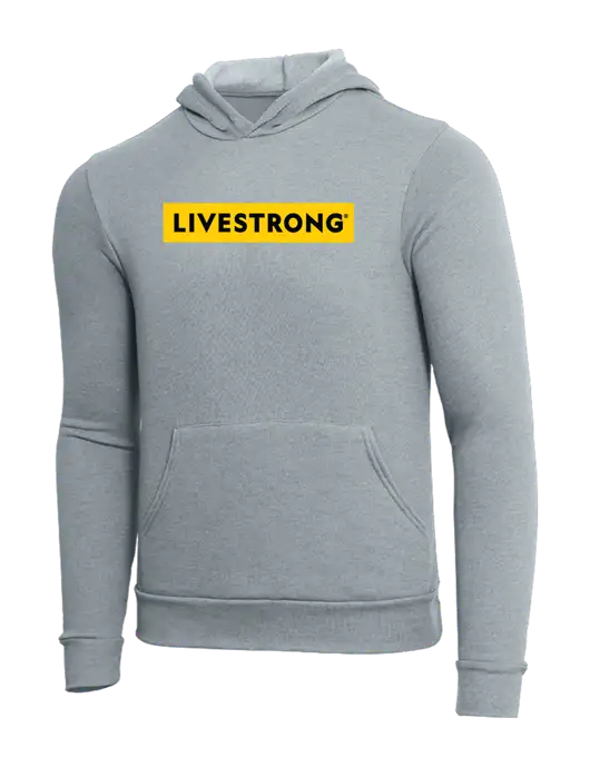 BELLA+CANVAS Light Grey Heather Sponge Fleece Pullover Hoodie w/LIVESTRONG Logo