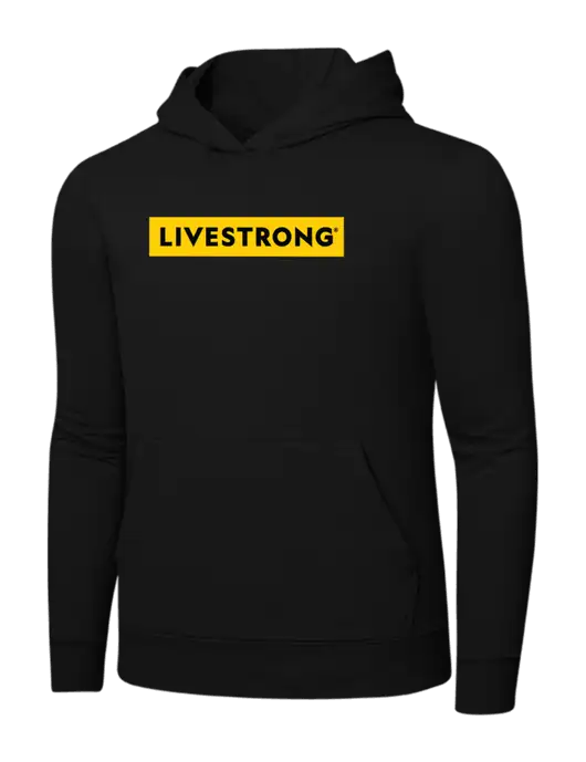 Jet Black 7.8 oz Ring Spun Hooded Sweatshirt w/LIVESTRONG Logo