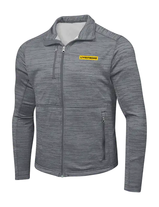 Medium Grey Digi Stripe Fleece Jacket w/LIVESTRONG Logo