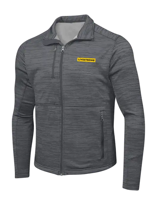 Medium Grey Digi Stripe Fleece Jacket w/LIVESTRONG Logo