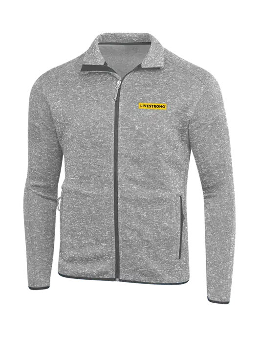 Grey Heather Sweater Fleece Jacket w/LIVESTRONG Logo