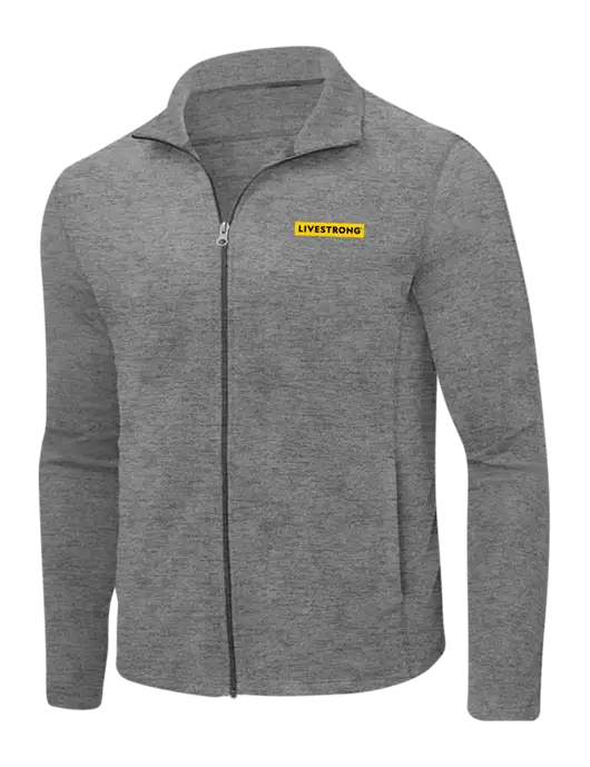 Medium Grey Heather Microfleece Full-Zip Jacket w/LIVESTRONG Logo
