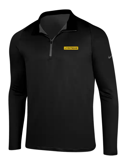 NIKE Black/Dark Grey Dry-Fit Stretch 1/2 Zip Cover-Up w/LIVESTRONG Logo