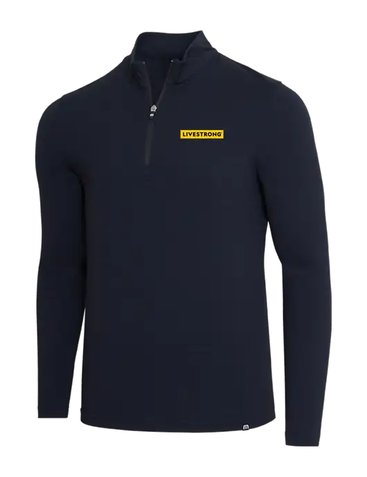 TravisMathew Black Crestview 1/4 Zip w/LIVESTRONG Logo