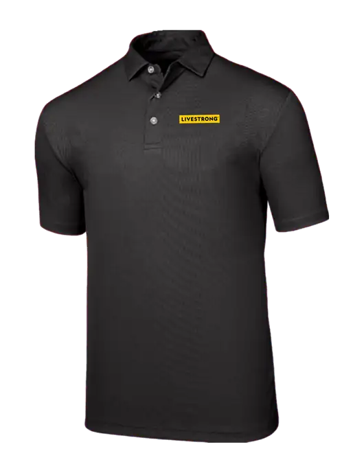 Callaway Birdseye Black Polo w/LIVESTRONG Logo