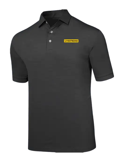 Callaway Black Fashion Tonal Polo w/LIVESTRONG Logo