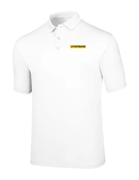 Callaway Opti-Dri White Chev Polo w/LIVESTRONG Logo
