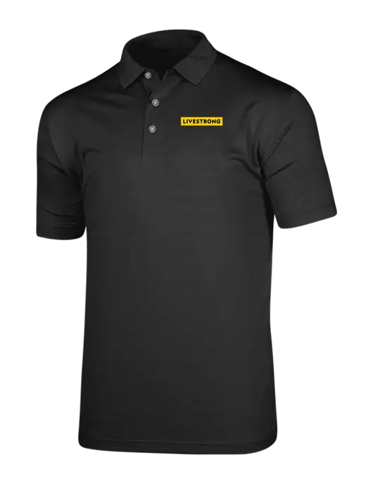 Callaway Vibrant Black Ventilated Polo w/LIVESTRONG Logo
