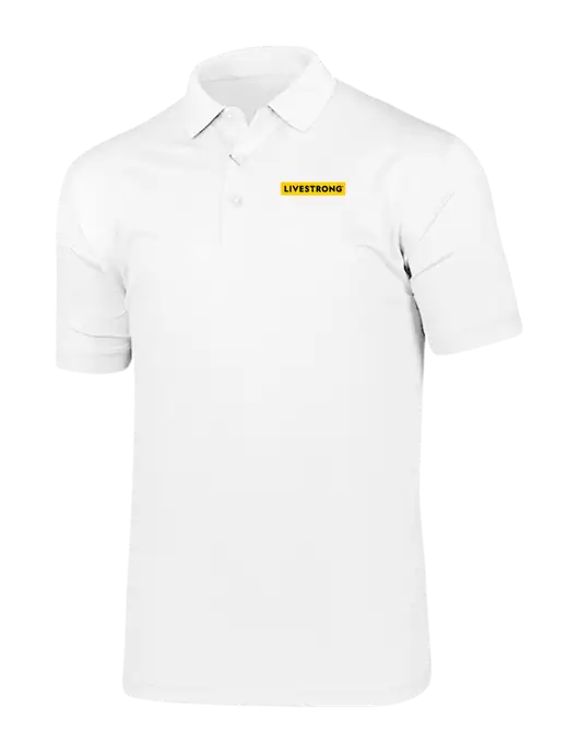 Callaway Vibrant Bright White Ventilated Polo w/LIVESTRONG Logo
