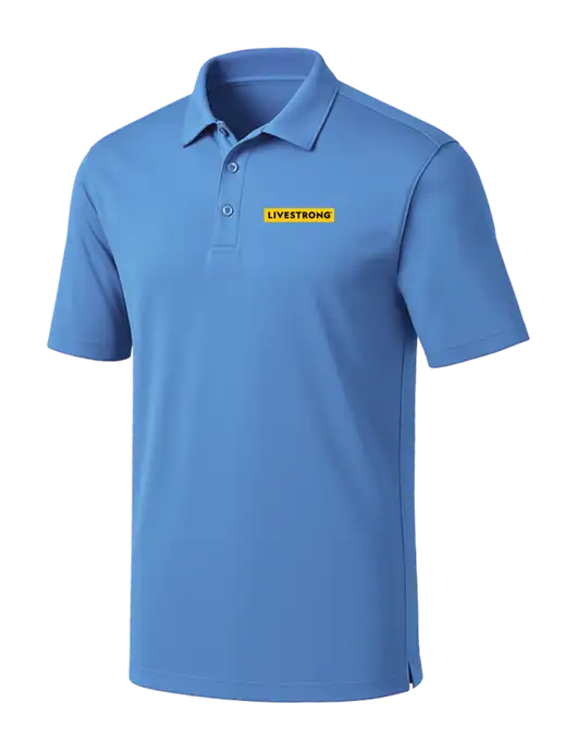 Carolina Blue Silk Touch Performance Polo w/LIVESTRONG Logo