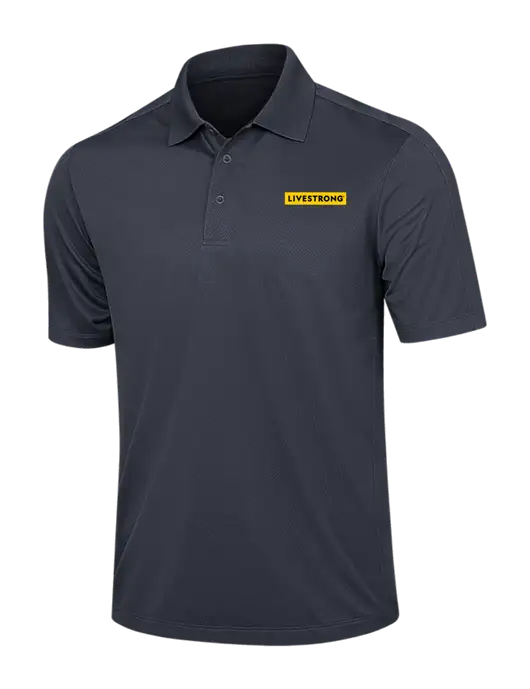 Dark Grey Diamond Textured Jacquard Polo w/LIVESTRONG Logo