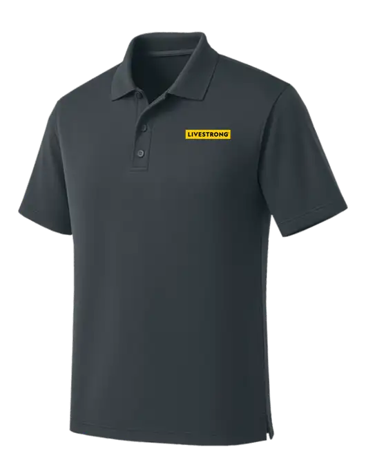 Dark Grey Dry Zone UV Micro Mesh Polo w/LIVESTRONG Logo