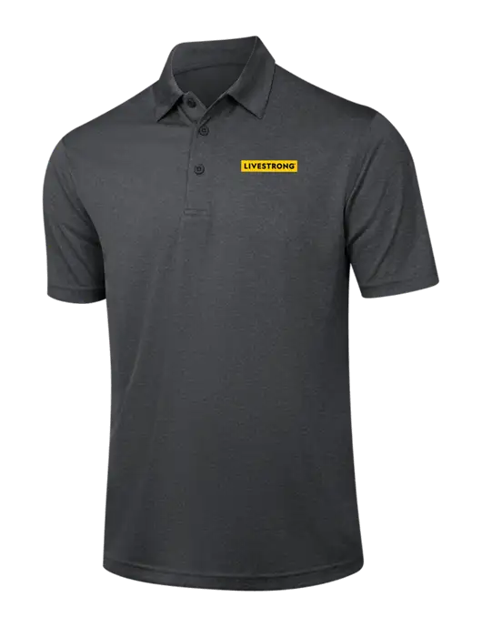 Dark Grey Heather Contender Polo w/LIVESTRONG Logo