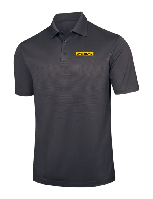 Dark Grey Performance Fine Jacquard Polo w/LIVESTRONG Logo