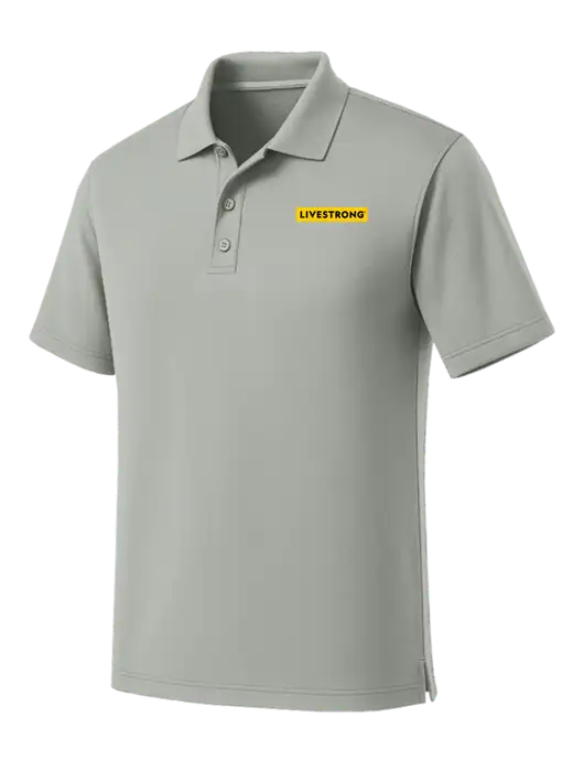 Light Grey Dry Zone UV Micro Mesh Polo w/LIVESTRONG Logo