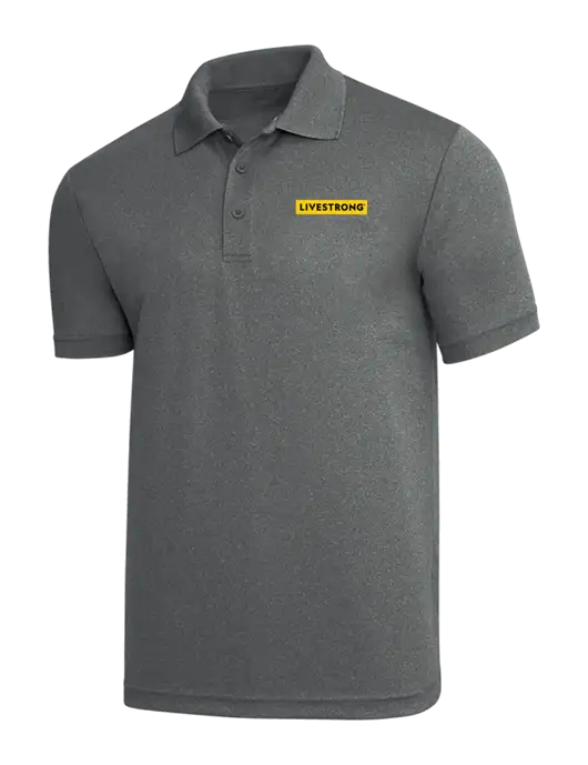 Medium Grey Heather PosiCharge RacerMesh Polo w/LIVESTRONG Logo