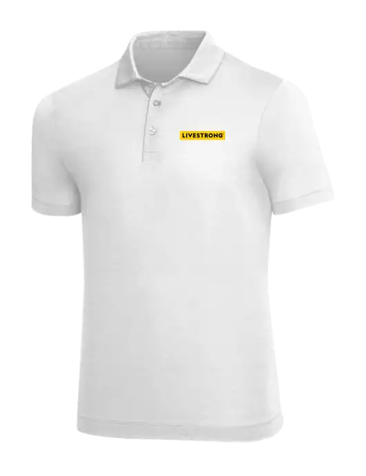 Mercer+Mettle White Stretch Jersey Polo w/LIVESTRONG Logo