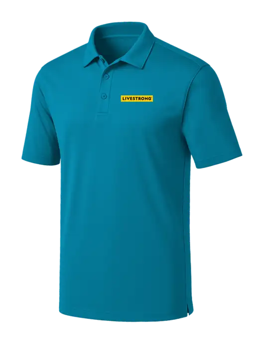 Sapphire Blue Silk Touch Performance Polo w/LIVESTRONG Logo
