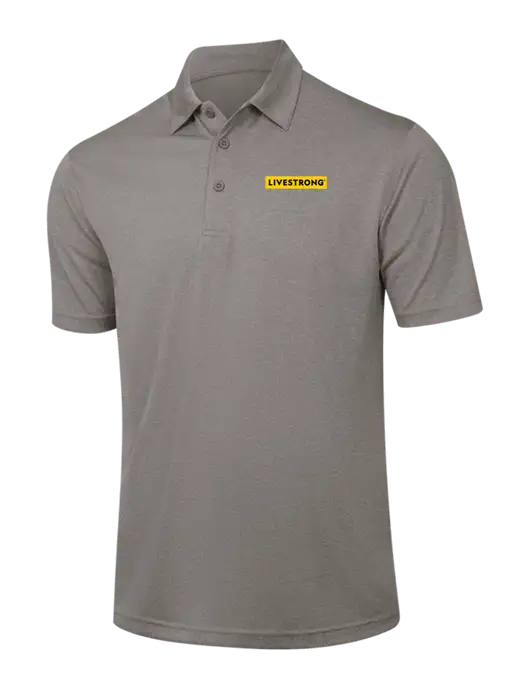 Medium Grey Heather Contender Polo w/LIVESTRONG Logo