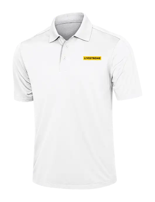 White Diamond Textured Jacquard Polo w/LIVESTRONG Logo
