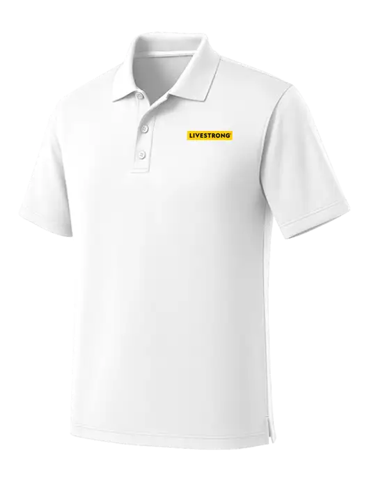 White Dry Zone UV Micro Mesh Polo w/LIVESTRONG Logo