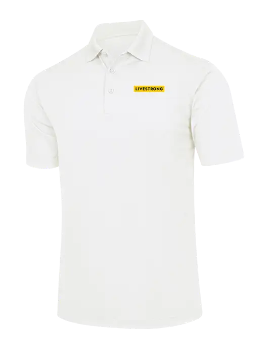 White Micropique Sport-Wick Polo w/LIVESTRONG Logo