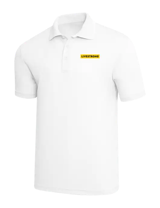 White PosiCharge RacerMesh Polo w/LIVESTRONG Logo