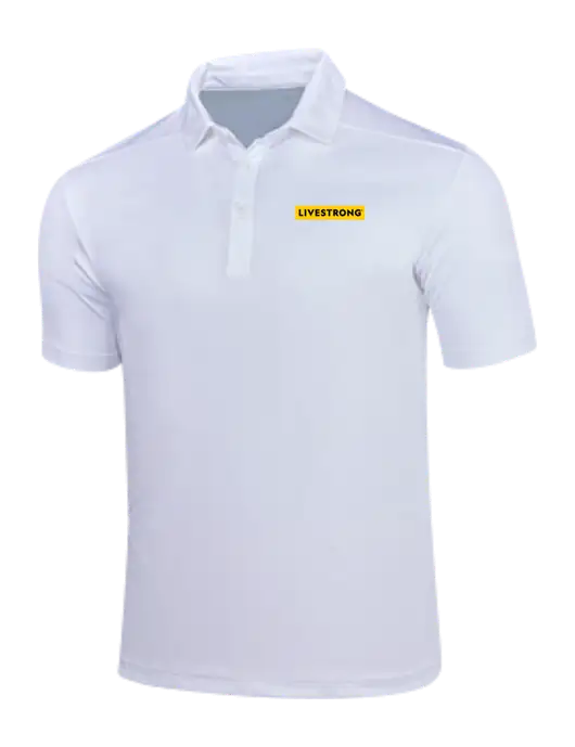 White Posi-UV Pro Polo w/LIVESTRONG Logo