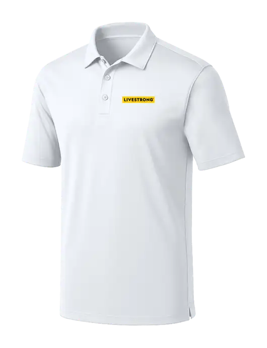 White Silk Touch Performance Polo w/LIVESTRONG Logo