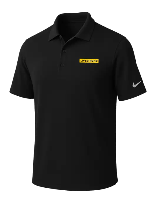 NIKE Black Dri-Fit Micro Pique Polo w/LIVESTRONG Logo