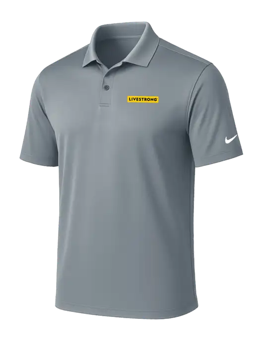 NIKE Medium Grey Victory Solid Polo w/LIVESTRONG Logo