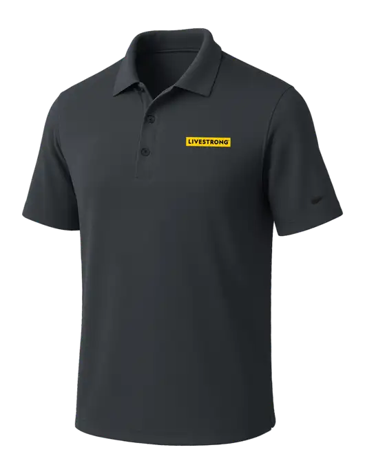NIKE Dark Grey Dri-Fit Micro Pique Polo w/LIVESTRONG Logo